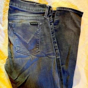 Hudson Krista super skinny crop grey jeans